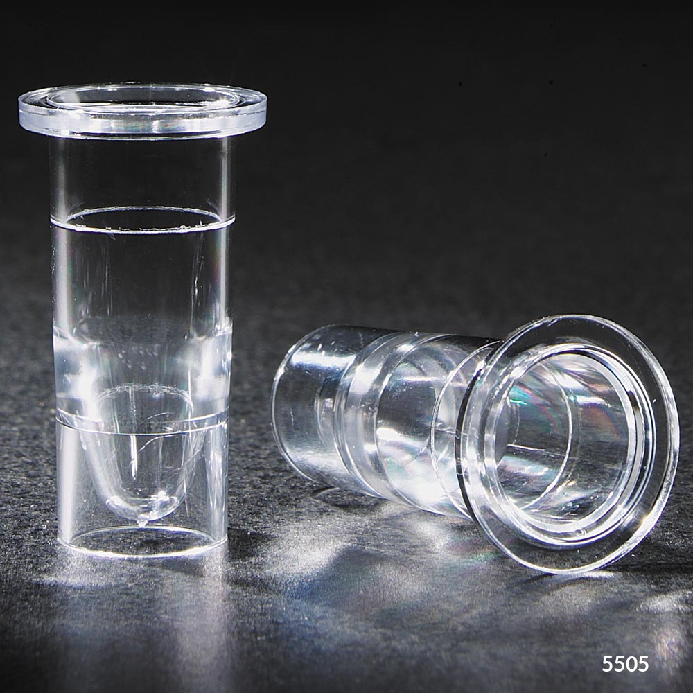 Globe Scientific Sample Cup, Nesting, PS, 2mL (for 16mm tubes) Nesting sample cup